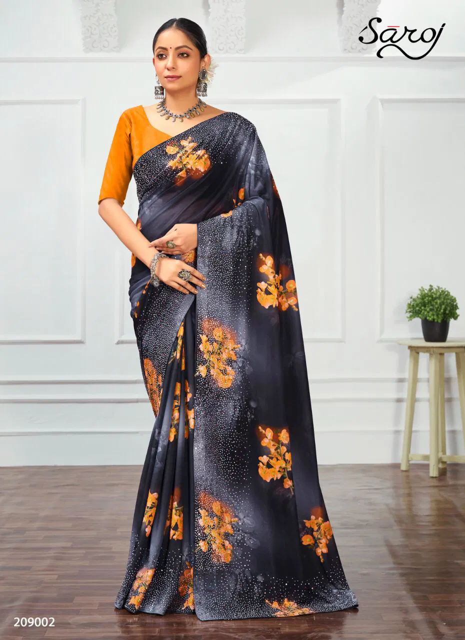 Saroj Monali Important Lycra Digital Printed Party Wear Stylish Saree Collection